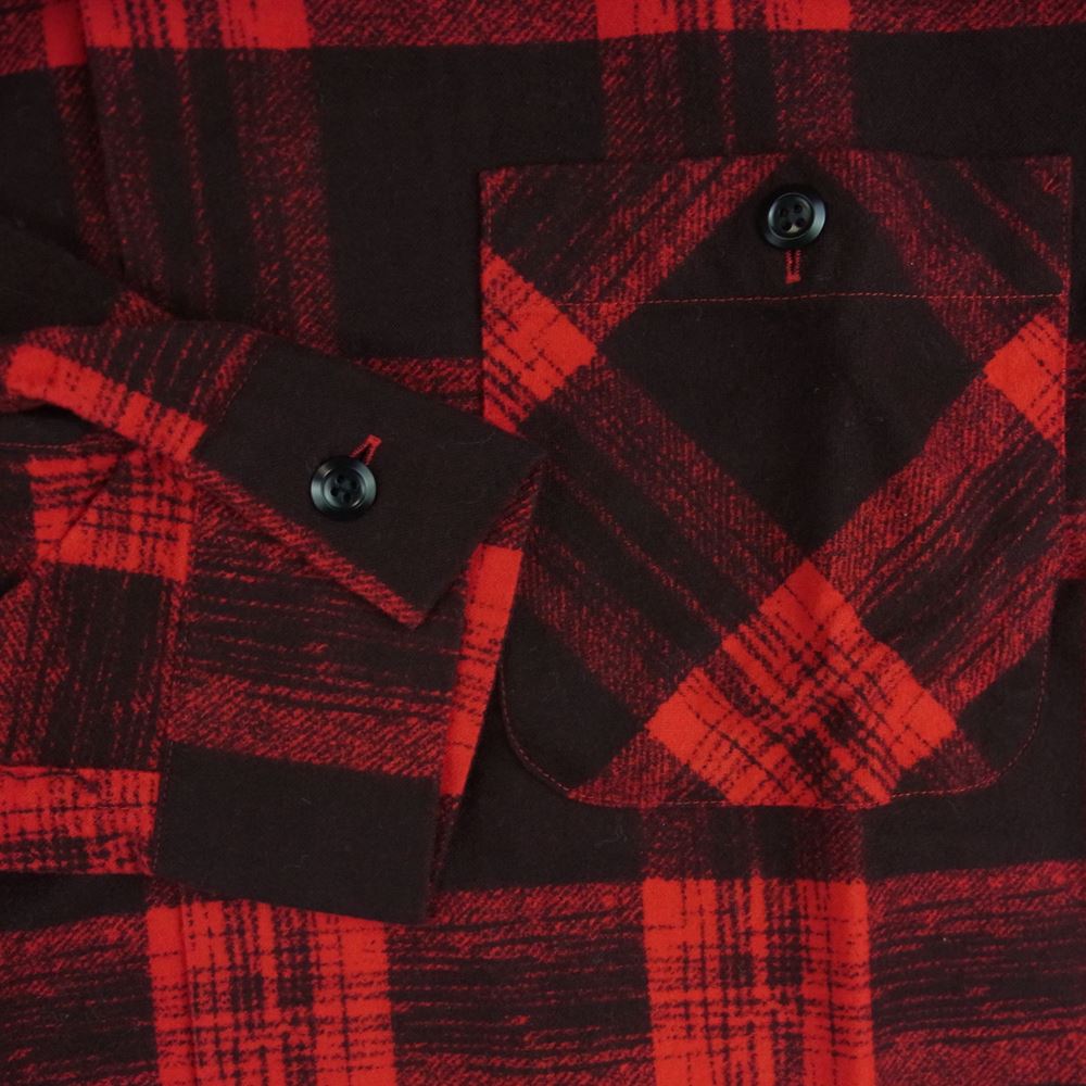 TENDERLOIN テンダーロイン T-PRINT FLANNEL CHECK SHT RED プリント フランネル チェック 長袖 シャツ レッド系 ブラック系【美品】【中古】