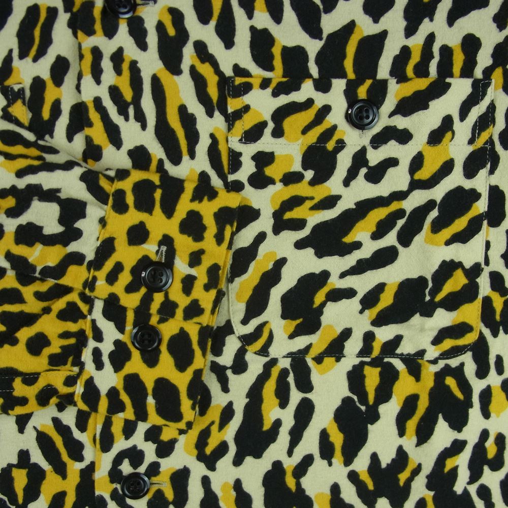 TENDERLOIN テンダーロイン T-PRINT FLANNEL SHT A LEOPARD プリント フランネル レオパード 長袖 シャツ イエロー系 ベージュ系 S【美品】【中古】