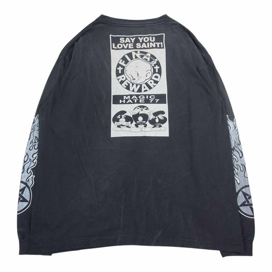 セントマイケル 23SS SM-S23-0000-026 Fire Baby L/S Tee ファイア ベイビー プリント 長袖 Tシャツ グレー系 XXL【中古】