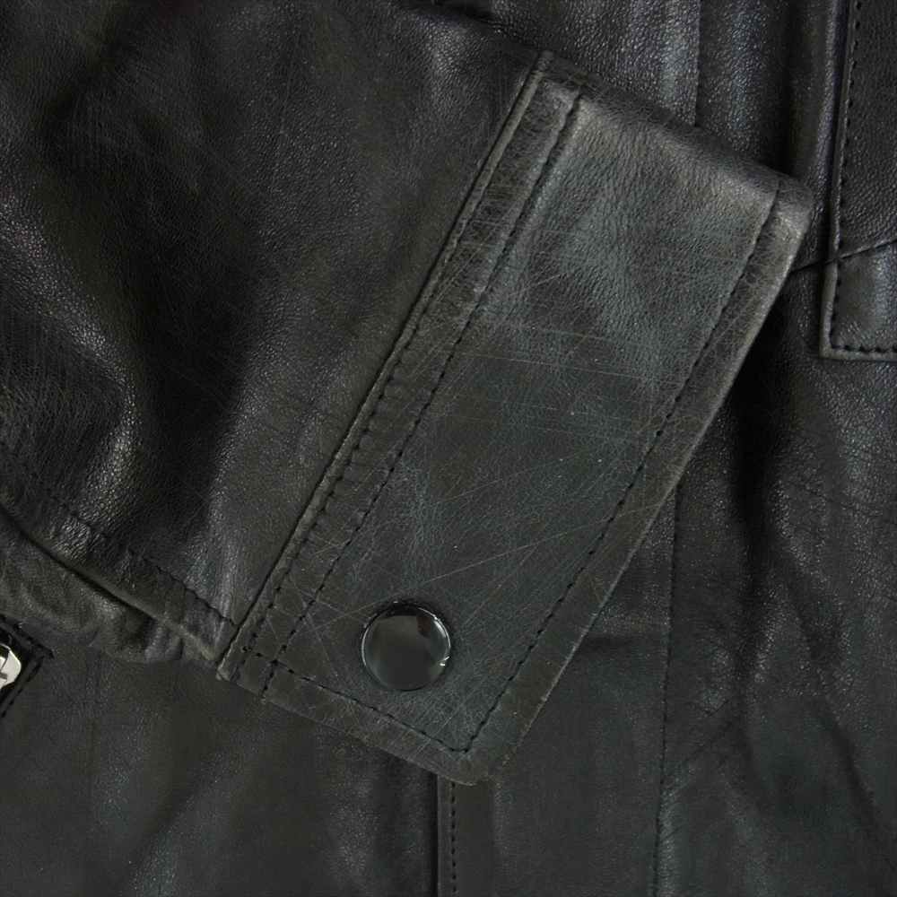 UNDERCOVER アンダーカバー 10-11AW F4209 undercoverism アンダーカバイズム 羊革 ラムレザー スクラッチ加工 襟ボア ジャケット ブルゾン ブラック系 2【中古】