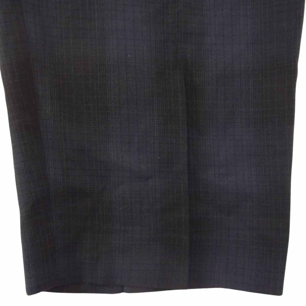 N.HOOLYWOOD エヌハリウッド 2212-PT07-010 WIDE EASY SLACKS 9分丈 ワイドテーパード イージー スラックス レーヨン チェック パンツ ネイビー系 42【中古】