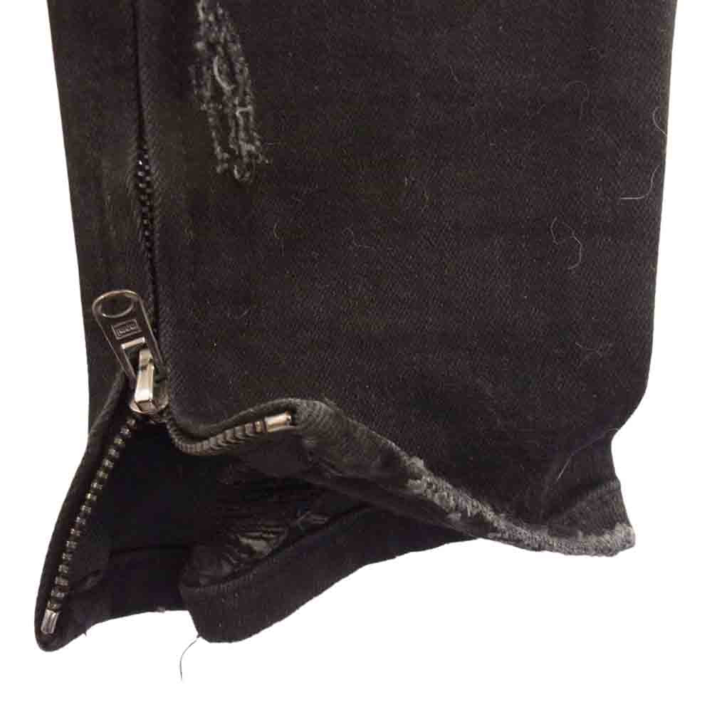 ミニマル ダメージ リペア加工 ブラック デニム パンツ ブラック系 32【中古】