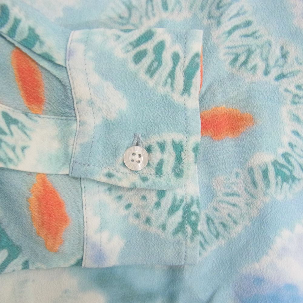 STUSSY ステューシー Sonoma Dye Pattern Shirt オープンカラー 長袖 レーヨン シャツ M ライトブルー系 M【中古】