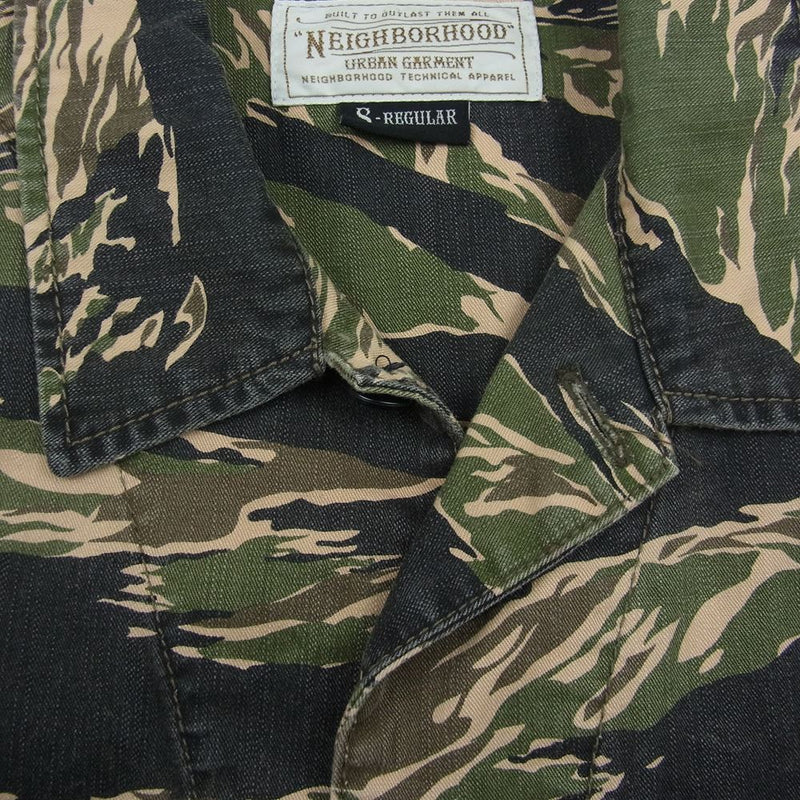 NEIGHBORHOOD ネイバーフッド 14SS CLASSIC WORK TIGER C SHIRTS SS タイガーカモ ミリタリー 半袖  シャツ カーキ系 S【中古】