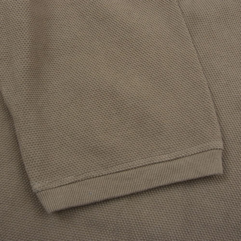 TENDERLOIN テンダーロイン MOSS STITCH 3/4 POLO モス ステッチ バックロゴ刺繍 ポロシャツ ブラウン系 L【美品】【中古】