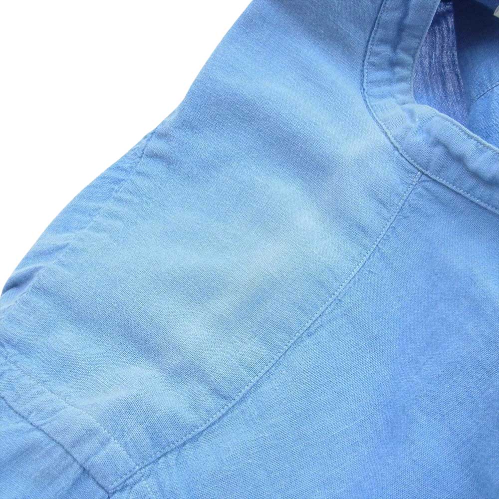 COMOLI コモリ 101-02004 ベタシャン バンドカラー 長袖 シャツ インディゴブルー系 1【中古】