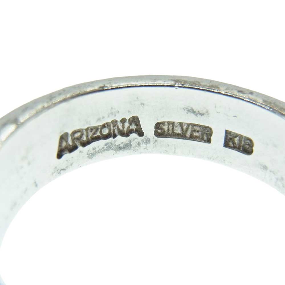 ARIZONA FREEDOM アリゾナフリーダム K18太陽神付き 平打ち リング シルバー系 約23号【中古】
