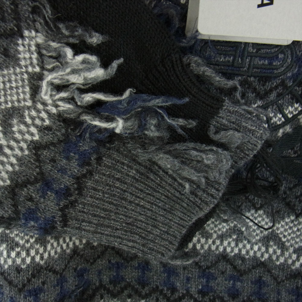 BALENCIAGA バレンシアガ 663872 T1609 デストロイド クルーネック ニット ダークグレー系【中古】