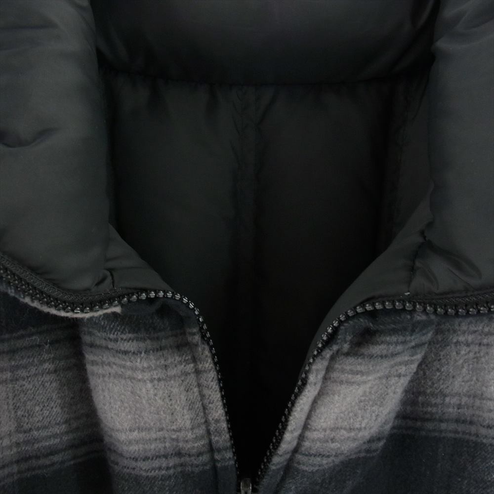 Supreme シュプリーム 22AW Flannel Reversible Puffer Jacket フランネル リバーシブル パファー ジャケット  ブラック系 グレー系 M【中古】