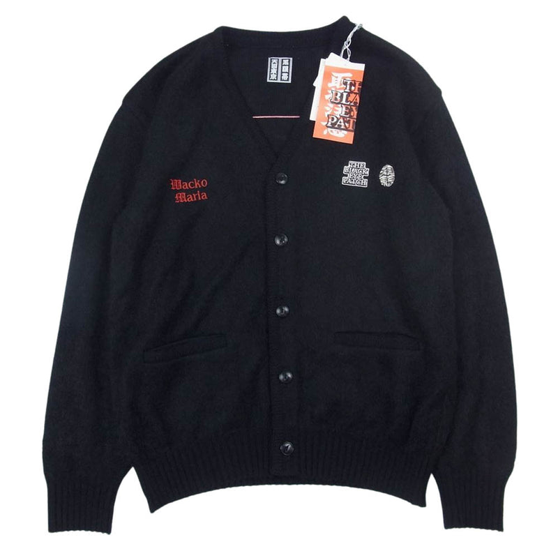 WACKO MARIA ワコマリア 22AW BEP-WM-KN01 × BlackEyePatch ブラックアイパッチ MOHAIR  CARDIGAN モヘア ロゴ カーディガン ブラック系 M【新古品】【未使用】【中古】