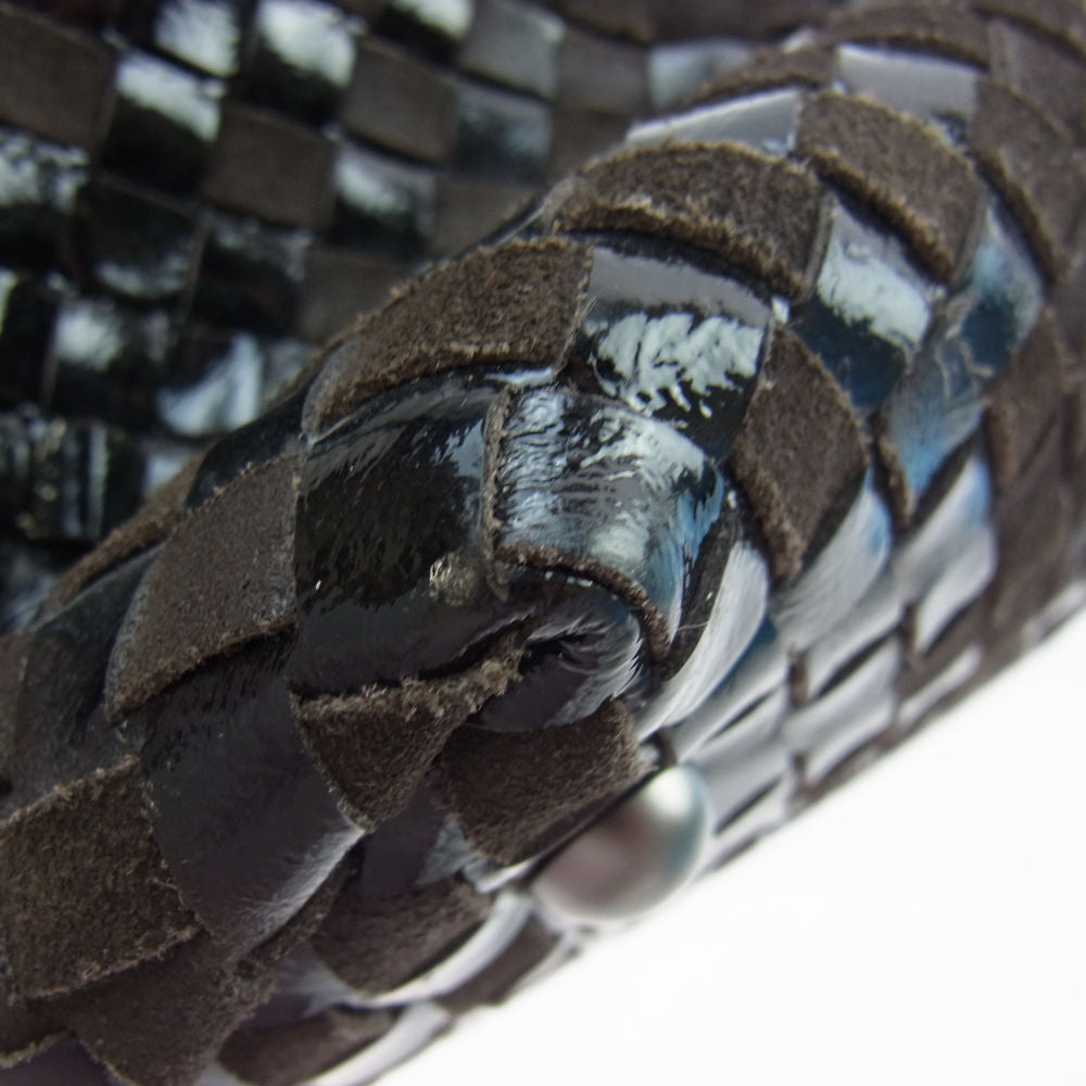 BOTTEGAVENETA ボッテガヴェネタ 200479 イントレチャート スエード レザー トートバッグ ブラウン系 ブラック系【中古】