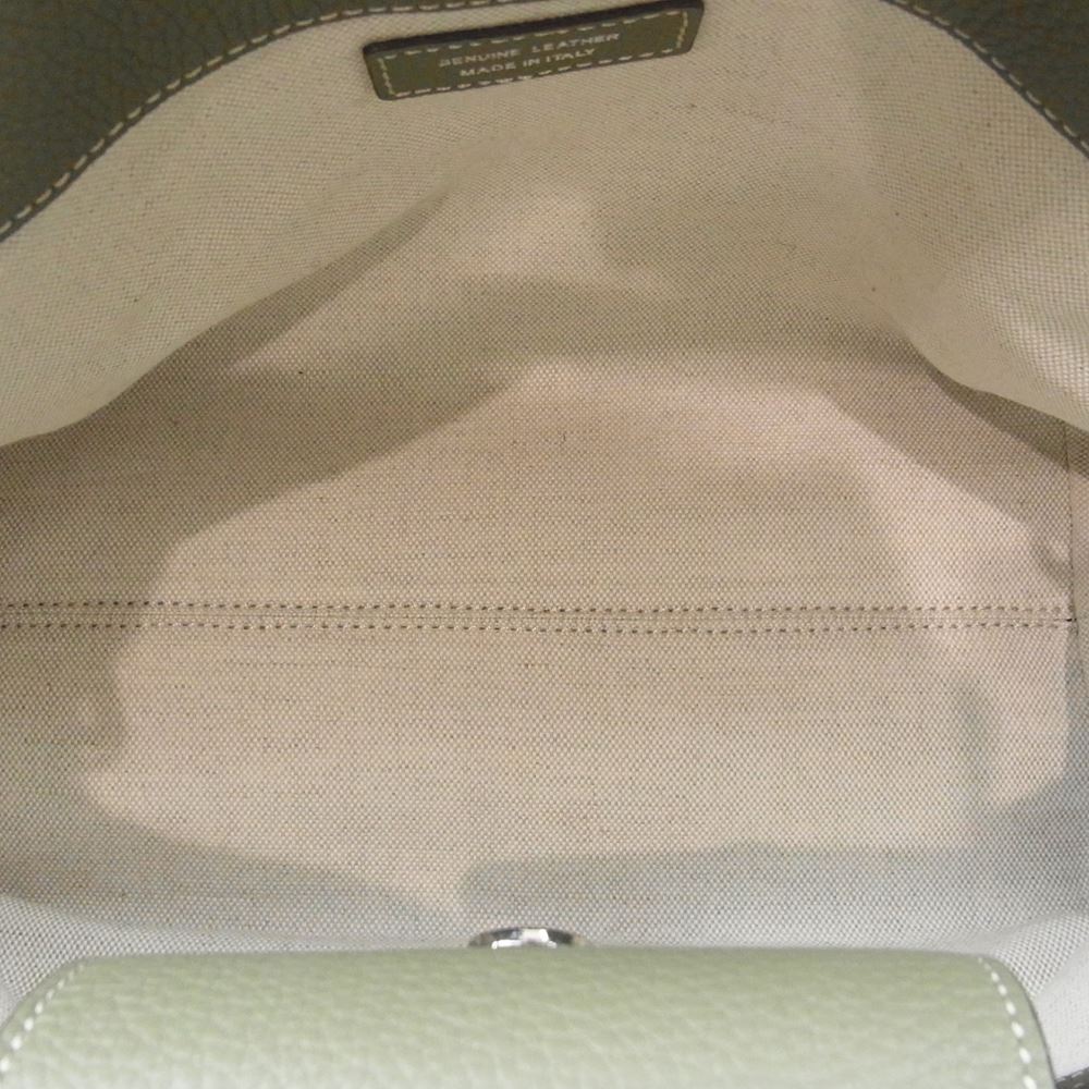 TOD’S トッズ SHIRT SHOPPING BAG MINI レザー シャツ ショッピング 2WAY ショルダー ハンド バッグ ミニ グリーン系【中古】