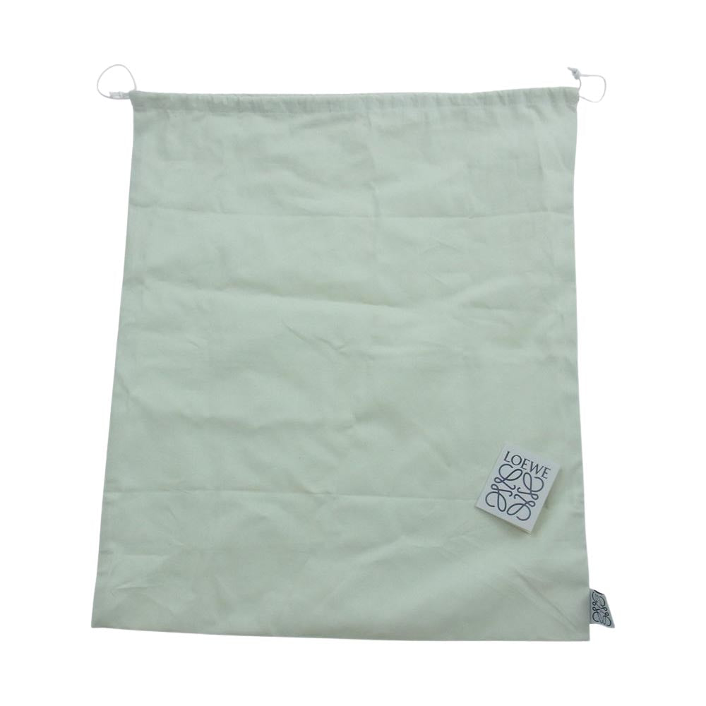 LOEWE ロエベ クッショントート スモール ロゴレザーパッチ キャンバス トートバッグ ホワイト オフホワイト系【美品】【中古】