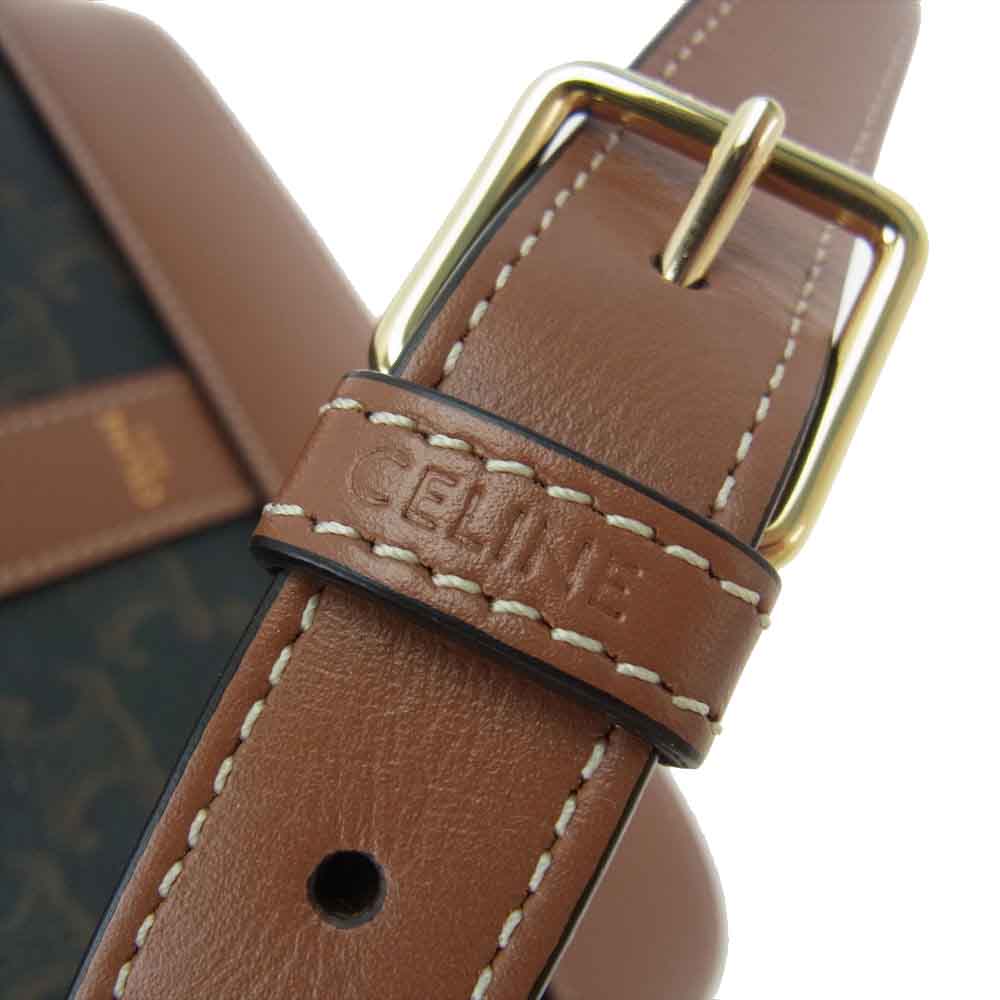 CELINE セリーヌ 191442CAS トリオンフ ミディアム バケット ショルダーバッグ ブラウン系【美品】【中古】