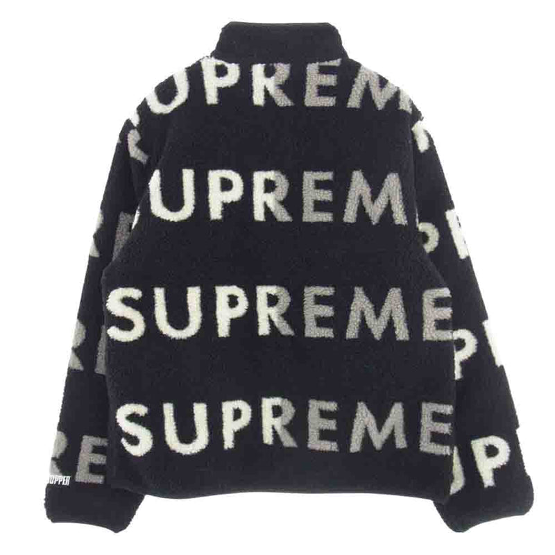 supreme reversible logo fleece jacket　M