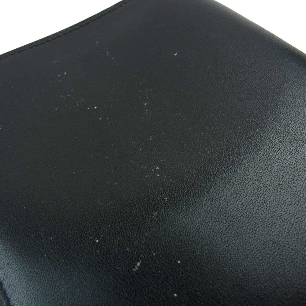 CELINE セリーヌ 馬車ロゴ型押し レザー 札入れ 長財布 ブラック系【中古】