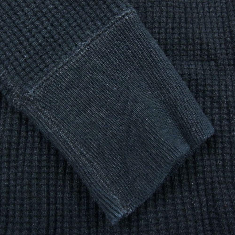 JELADO ジェラード ワッフル サーマル ヘンリーネック 長袖 Tシャツ カットソー ブラック系 36【中古】