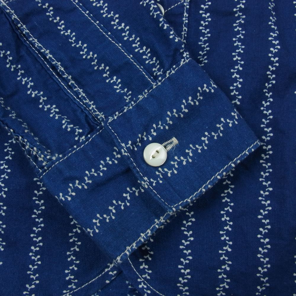 The REAL McCOY'S ザリアルマッコイズ MS15022 DOUBLE DIAMOND FLOWER PATTERN SHIRT フラワー パターン シャツ ネイビー系 14【中古】