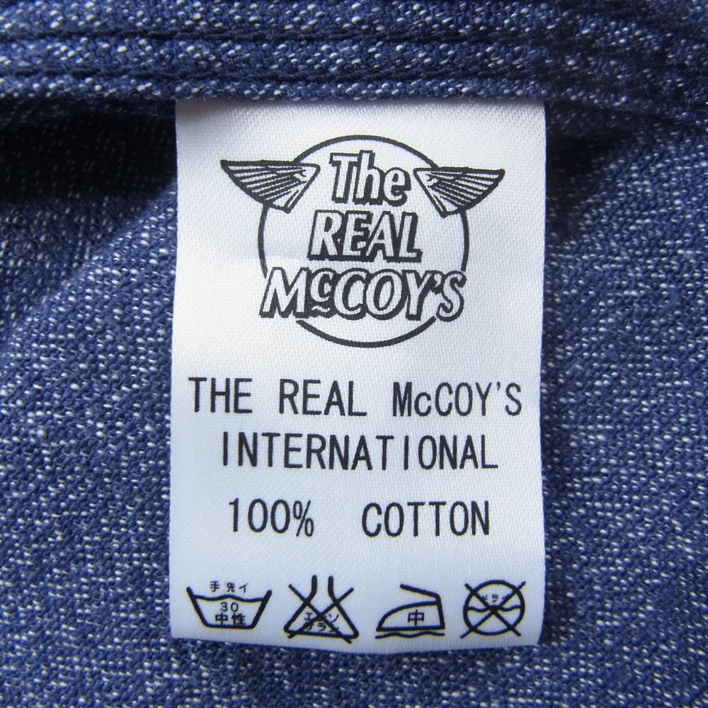 The REAL McCOY'S ザリアルマッコイズ MS16034 8HOUR UNION ツイスト シャンブレー ワークシャツ シャツ ネイビー系 14【中古】