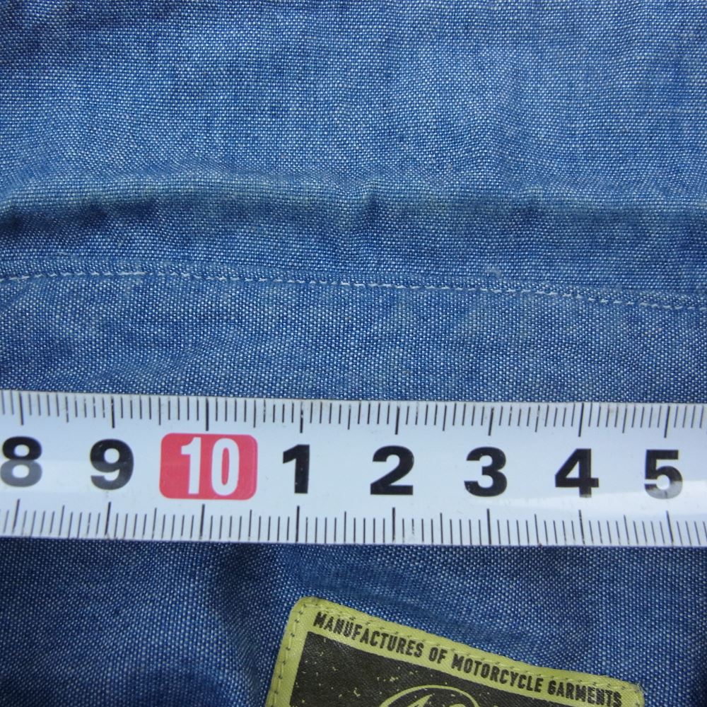 ADDICT CLOTHES アディクトクローズ PADDED CHAMBRAY SHIRT パデッド シャンブレー シャツ インディゴブルー系 36【中古】