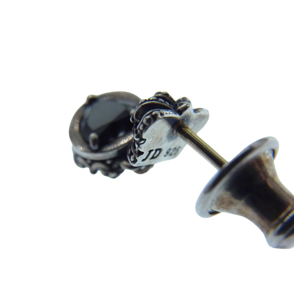 Justin Davis ジャスティンデイビス SEJ650 2 BLK CHERIE HEART シェリー ハート クラウン ピアス シルバー系【中古】