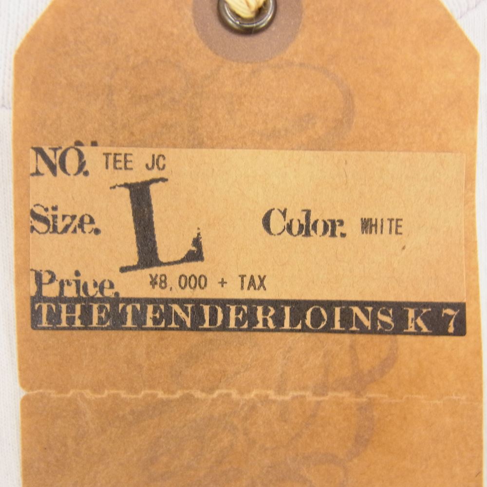 TENDERLOIN テンダーロイン TEE GR プリント コットン 半袖 Tシャツ ホワイト系 L【中古】