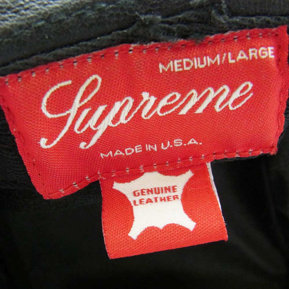 Supreme シュプリーム 13AW Leather Crusher レザー クラッシャー ハット ブラック系【中古】