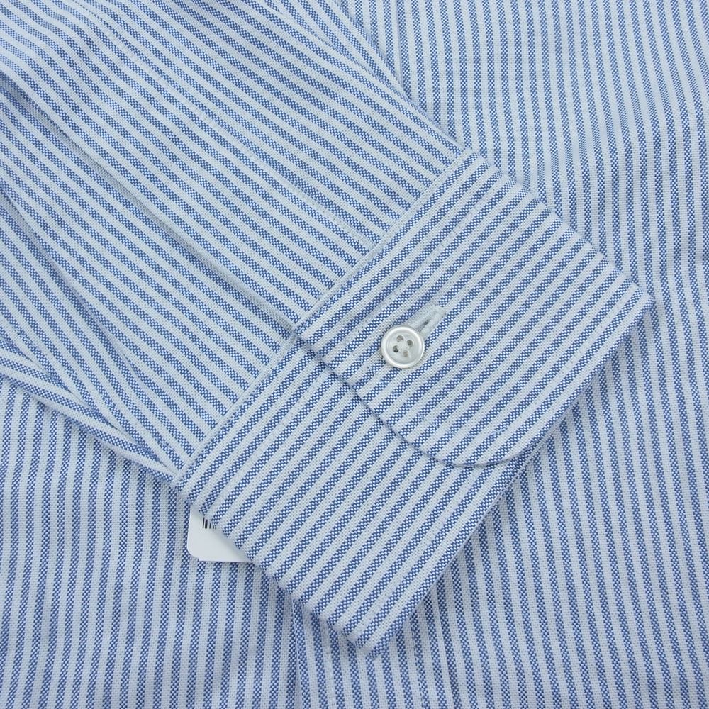 ブルックス ブラザーズ USA製 ボタンダウン ストライプ オックスフォード 長袖 シャツ ブルー系 15【新古品】【未使用】【中古】