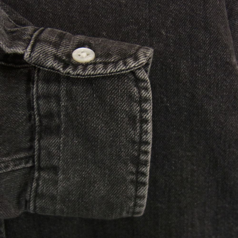 エイチビューティーアンドユース 1211-299-7835-0950 BLACK DENIM BIG BD SHIRT ダメージ加工 オーバーサイズ ボタンダウン デニムシャツ ブラック系 M【中古】
