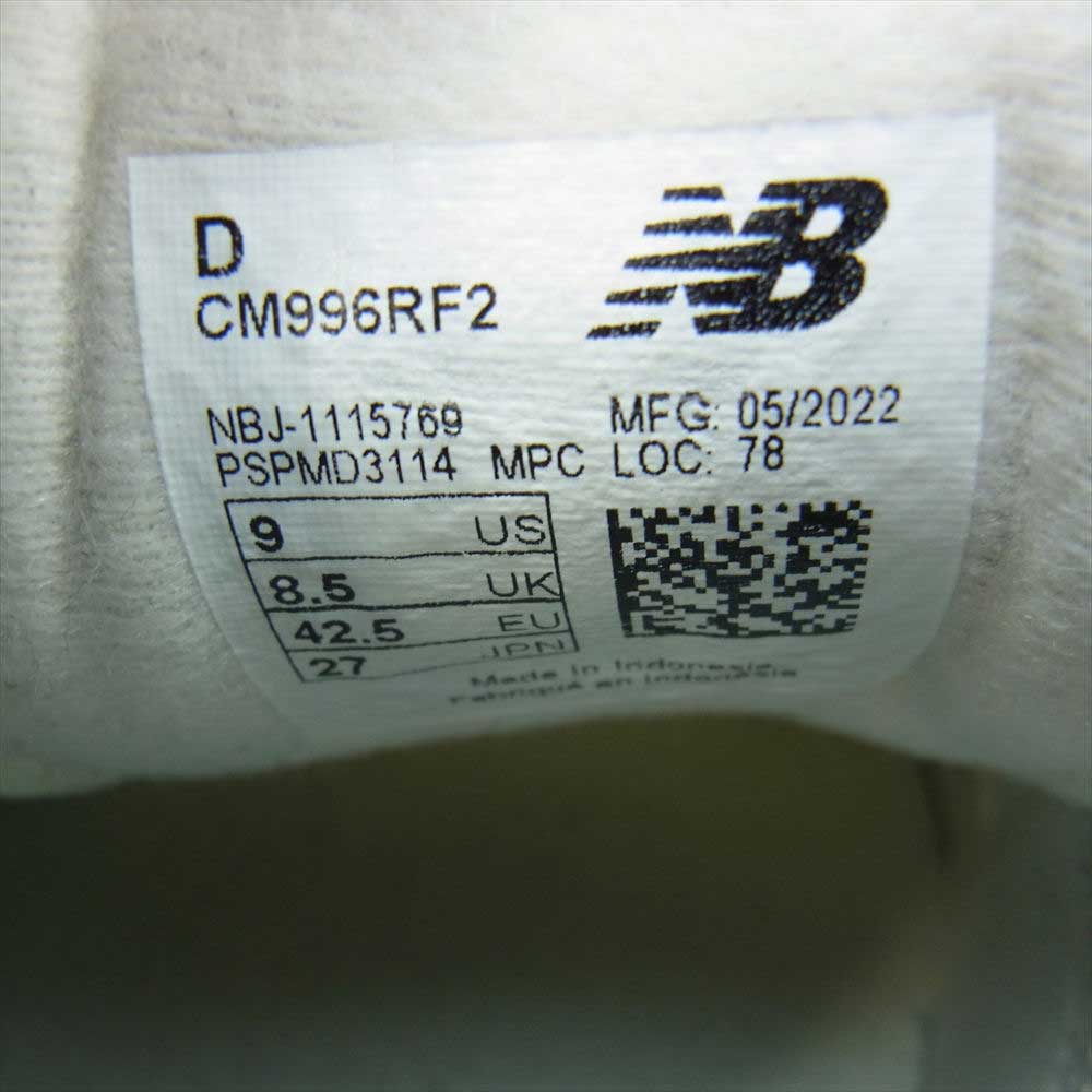 NEW BALANCE ニューバランス CM996RF2 スエード ローカット スニーカー オフホワイト系 27cm【中古】