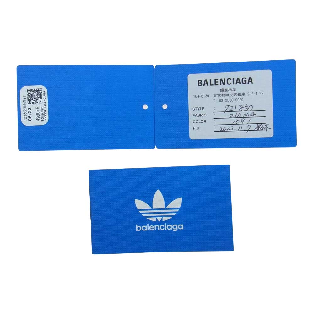 BALENCIAGA バレンシアガ 22AW 721850 × adidas アディダス 3ストライプ ラムスキン スモールクロスボディ メッセンジャー ショルダー バッグ 羊革 ブラック系【美品】【中古】