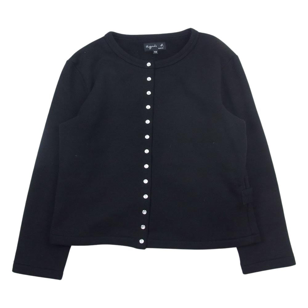 agnes b. アニエスベー コンプレッション スナップ カーディガン ブラック系 T3【中古】 agnes b. アニエスベー コンプレッション スナップ カーディガン