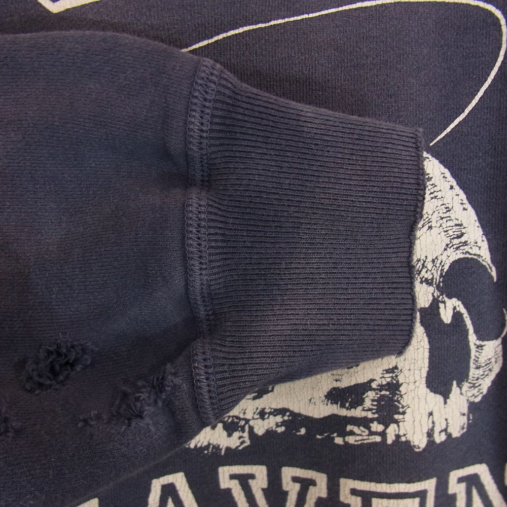 セントマイケル SM-A21-0000-060 ヴィンテージ加工 スカル クルーネックス ウェット ネイビー系 XL【中古】