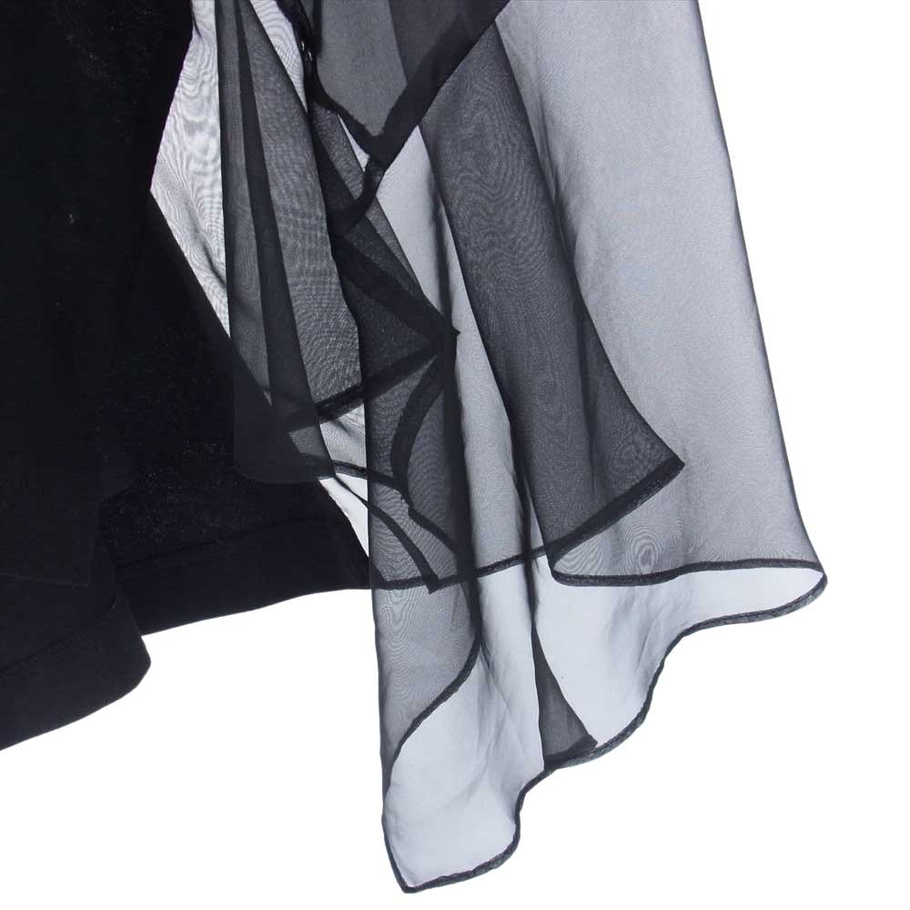 Sacai サカイ 21SS 21-05452 HWT JERSEY CHIFFON ASYM PULLOVER ジャージーシフォン アシメ プルオーバー 異素材切替 Tシャツ ブラック系 3【美品】【中古】
