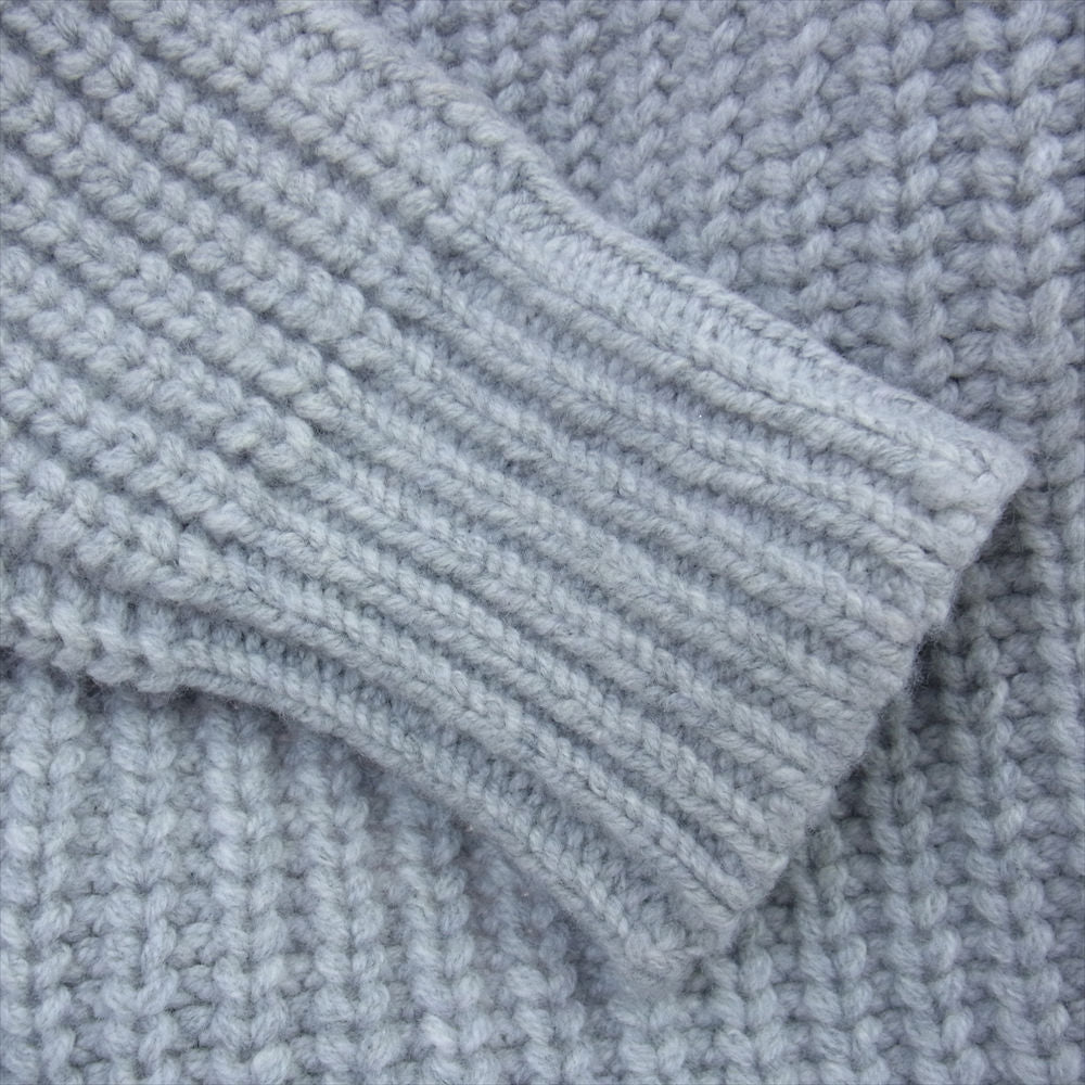 HYKE ハイク 222-11286 013 RIBBED SWEATER 背空き リブ ニット セーター グレー系 S【美品】【中古】