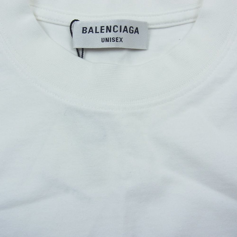 BALENCIAGA バレンシアガ 612965 CITIES PARIS パリ ロゴプリント オーバーサイズ 半袖 クルーネック Tシャツ  ホワイト系 XS【極上美品】【中古】