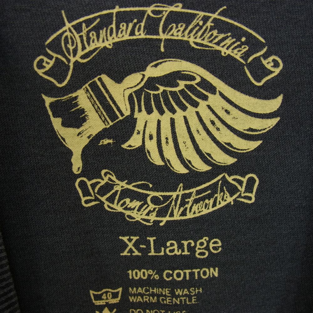 STANDARD CALIFORNIA スタンダードカリフォルニア ロゴプリント 半袖 クルーネック Tシャツ グレー系 XL【中古】