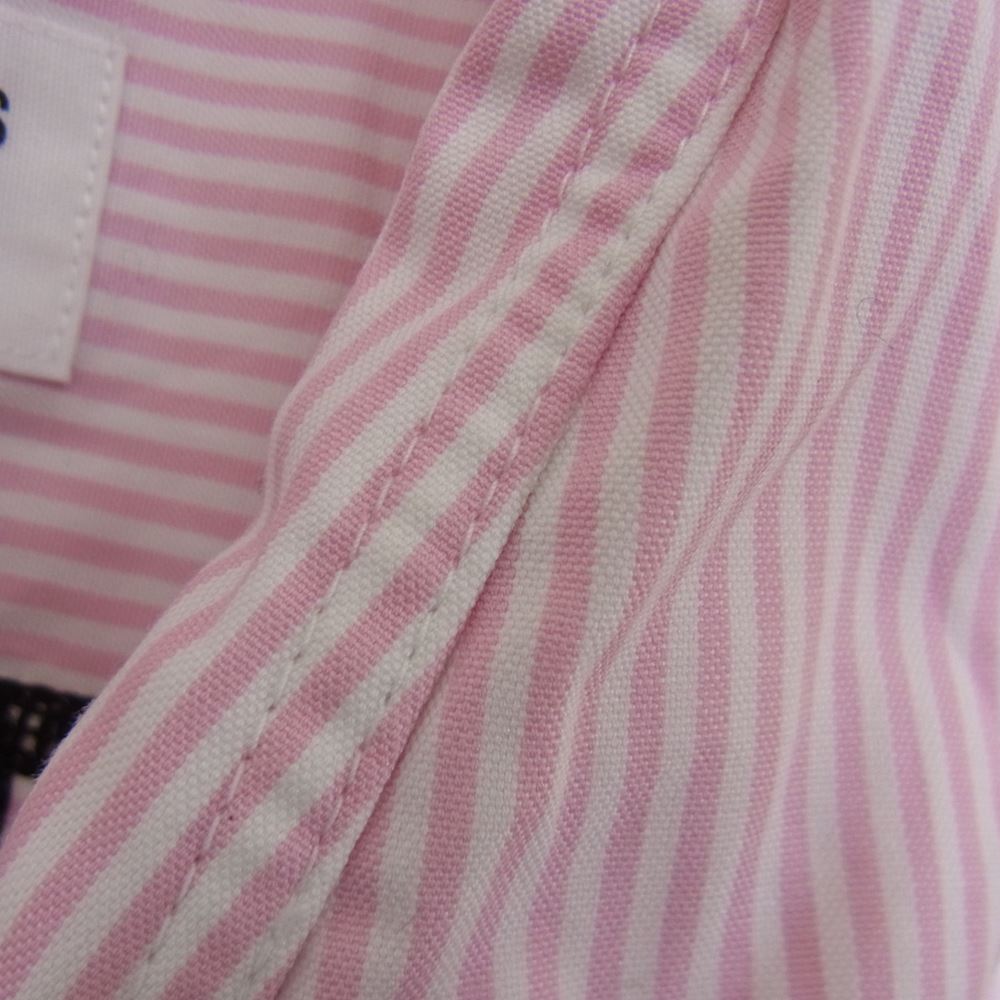 WACKO MARIA ワコマリア 13SS 13SS-STP-03 FUCK THIS LIFE ストライプ ボタンダウン 長袖 シャツ ピンク系 M【中古】