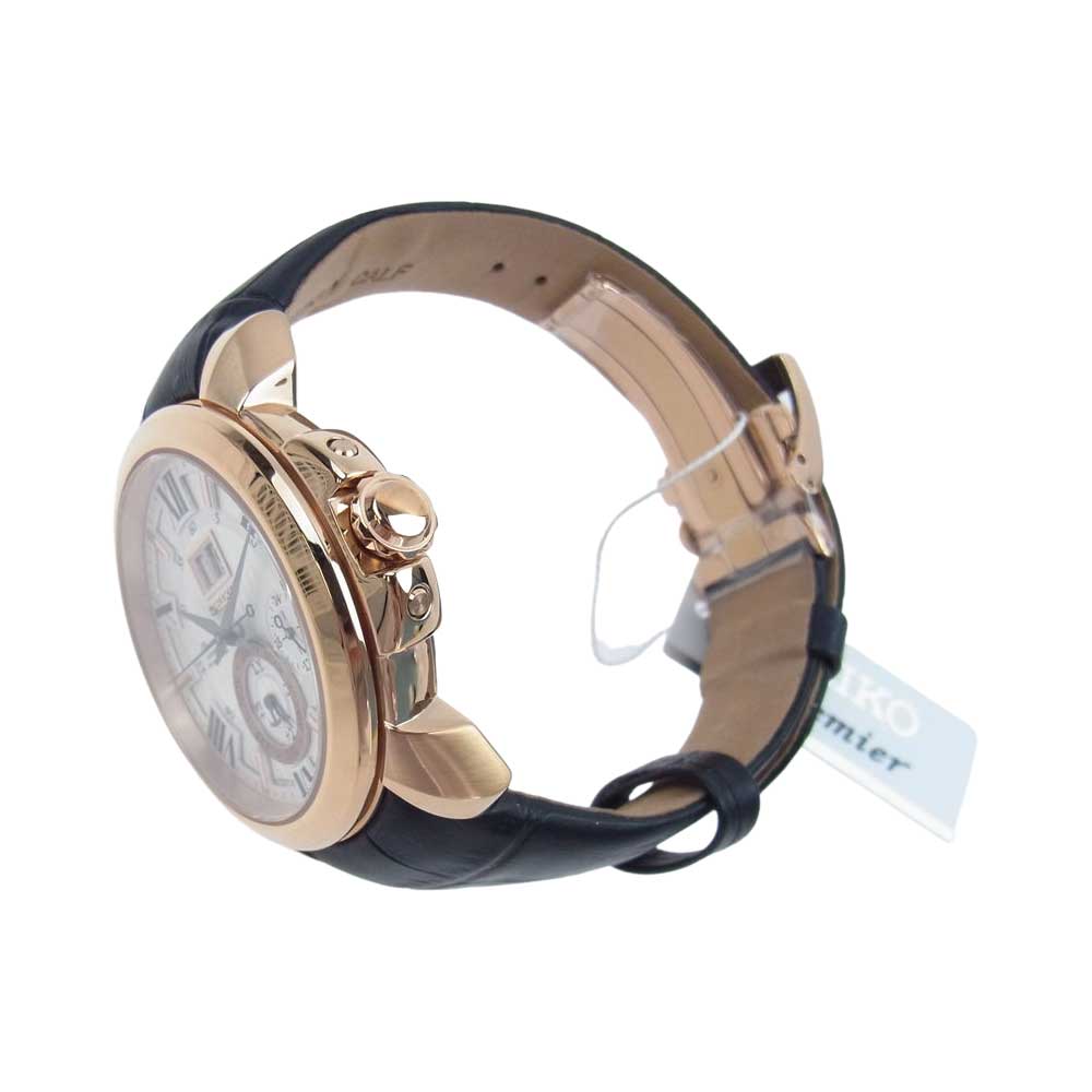 SEIKO セイコー SNP150J1 Premier KINETIC プルミエ キネティック パーペチュアル 自動巻 腕時計 ウォッチ ブラック系 ゴールド系【極上美品】【中古】