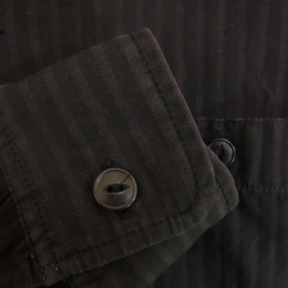 RUDE GALLERY ルードギャラリー ストライプ 開襟 オープンカラー 長袖 シャツ ブラック系 2【中古】