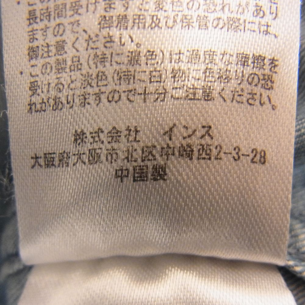 WILDTHINGS ワイルドシングス WT21010SG BIG POCKET SHIRT ビッグ ポケット デニム 半袖 シャツ インディゴブルー系 L【中古】