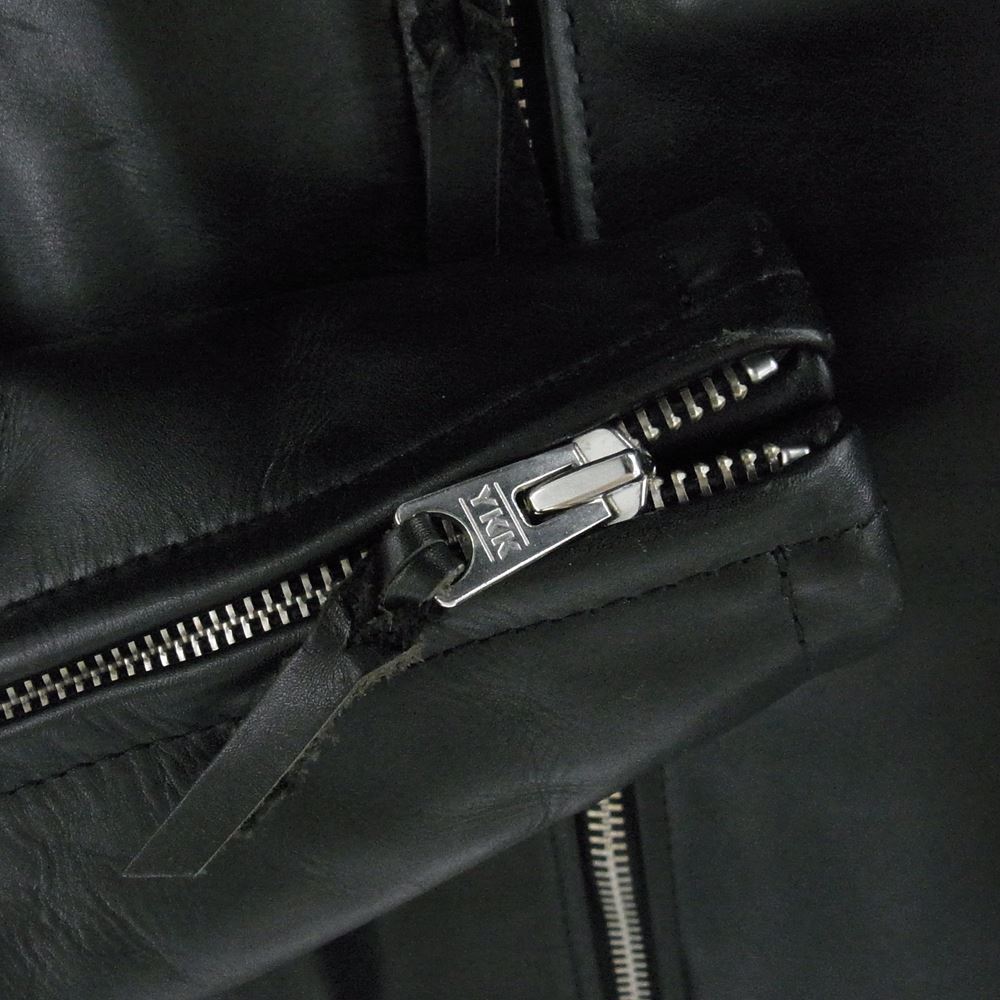 KADOYA カドヤ HF/AS-1VS HEAD FACTORY ヘッド ファクトリー スタンドカラー シングル ライダース レザー ジャケット ブラック系 XL【中古】