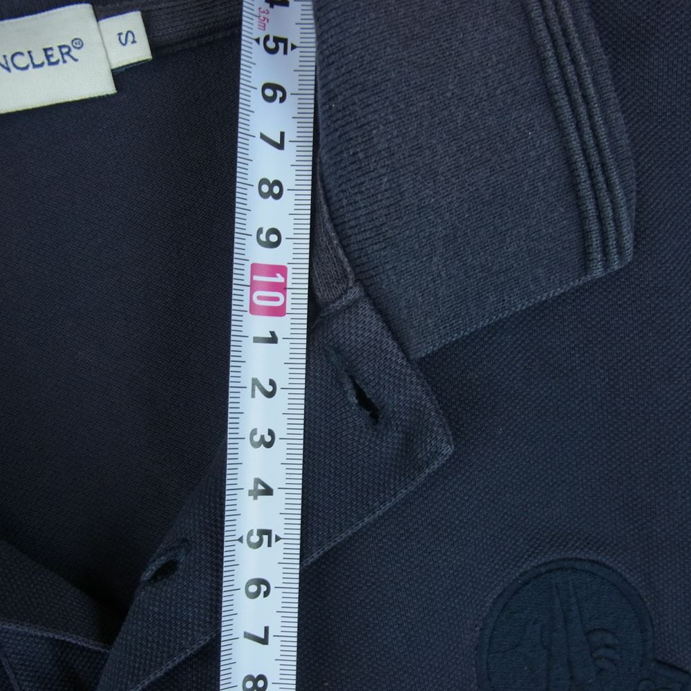 MONCLER モンクレール ワッペン ポロシャツ 半袖 コットン 中国製 ダークネイビー系 S【中古】