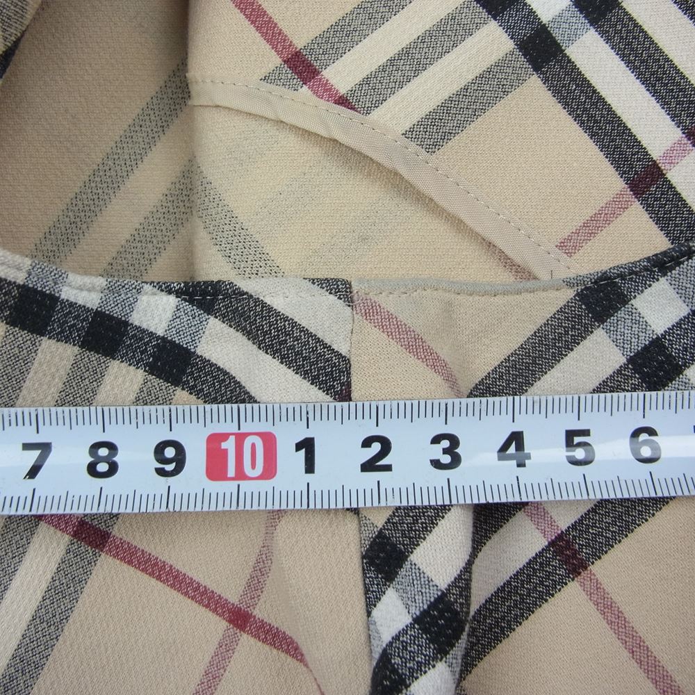 BURBERRY LONDON バーバリー ロンドン チェック ノースリーブ ワンピース ベージュ系 40【中古】