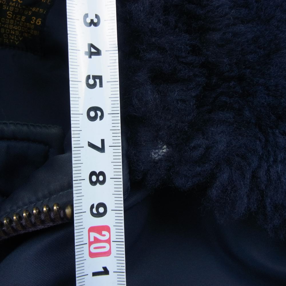 The REAL McCOY'S ザリアルマッコイズ MIL-J-6251 TYPE B-15C ボア ワッペン フライト ジャケット ネイビー系 36【中古】