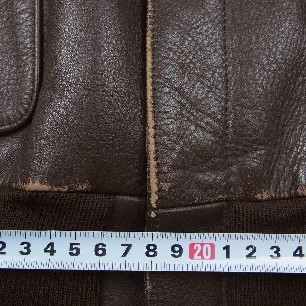 The REAL McCOY'S ザリアルマッコイズ 30-1415 ULTIMATE SEEKER TYPE A-2 ROUGH WEAR ラフ ウェア レザー フライト ジャケット ブラウン系 38【中古】