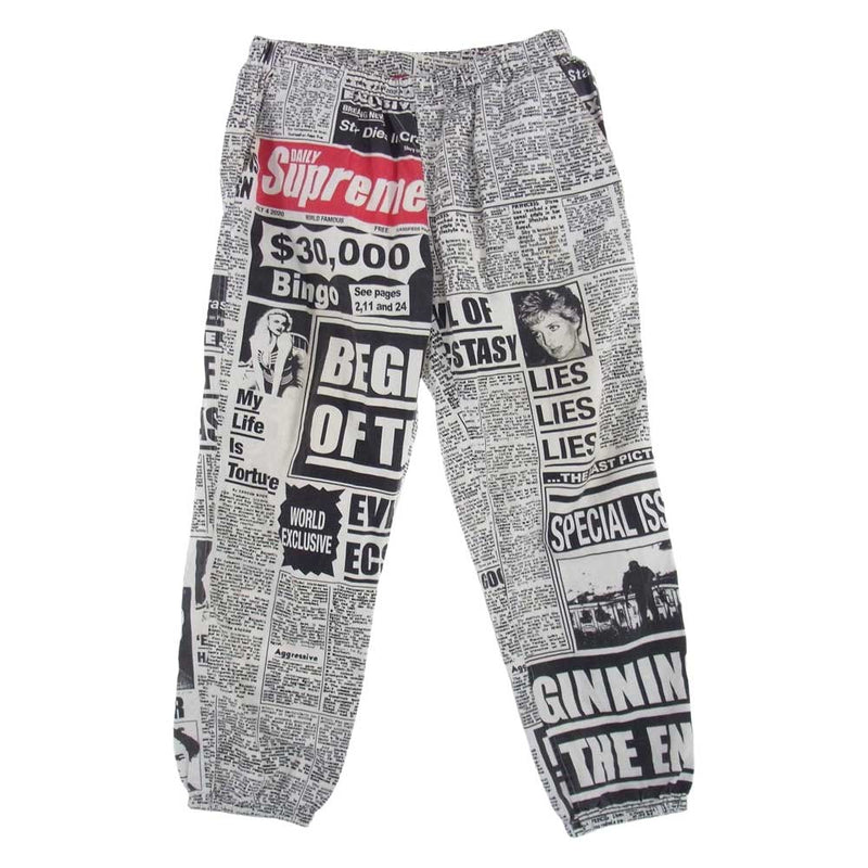 メンズsupreme newsprint skate pants 18aw