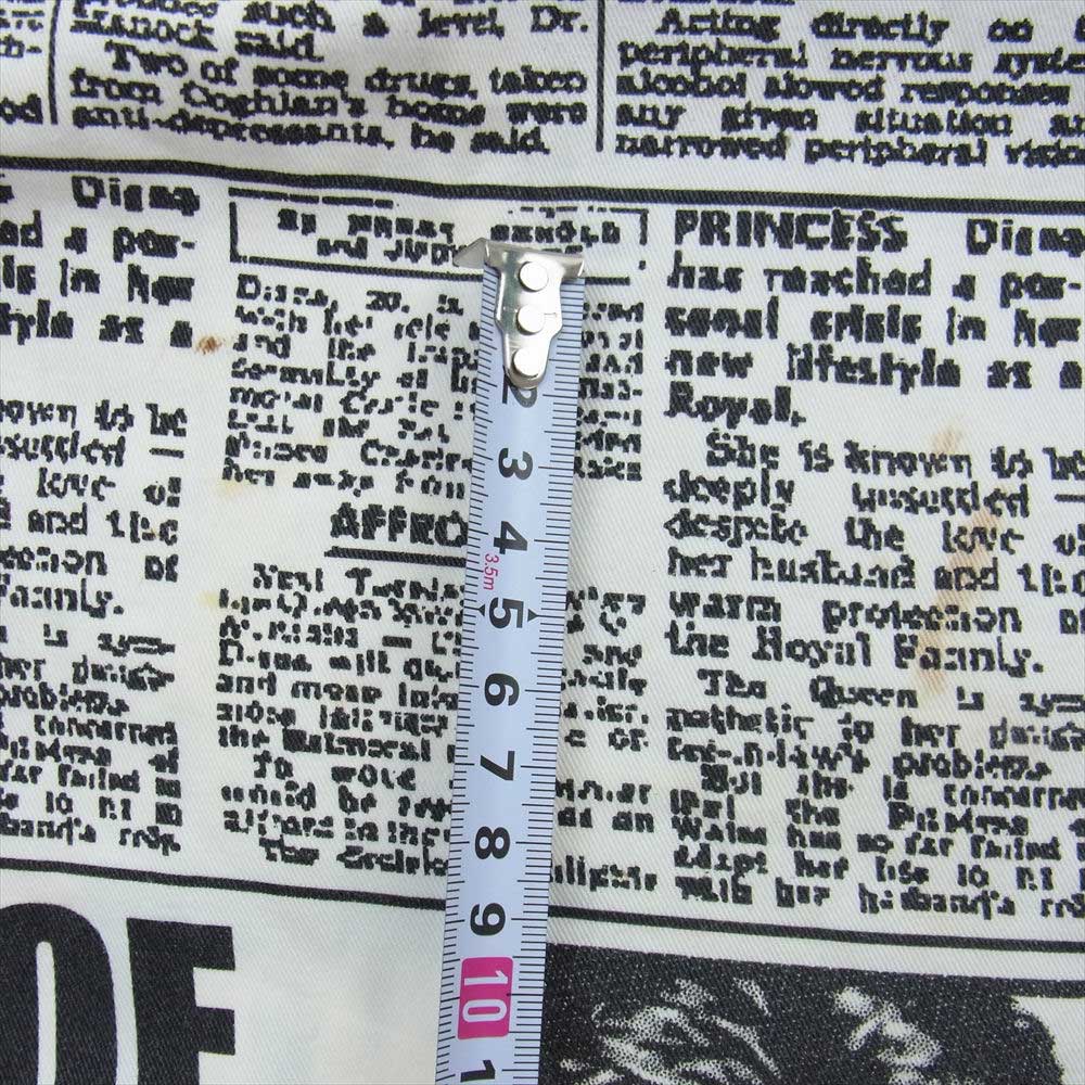 Supreme シュプリーム 18AW Newsprint Skate Pant ニュース ペーパー プリント 総柄 イージー スケート パンツ ブラック系 ホワイト系 M【中古】