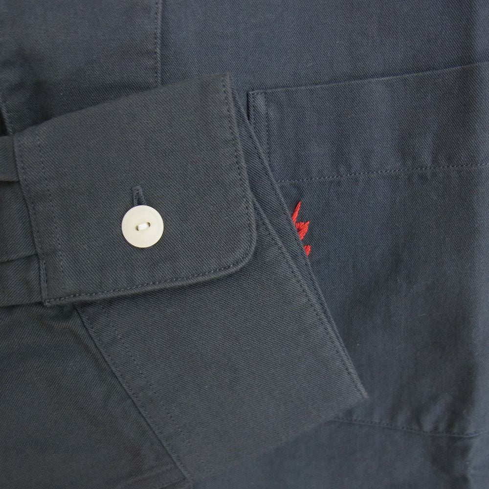 VISVIM ビズビム 0118205011004 18AW FREE EDGE BASEBALL COLLAR SHIRTS フリー エッジ ベースボール カラー シャツ チャコール系 2【美品】【中古】