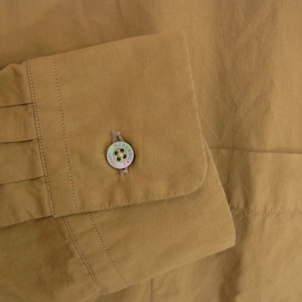 マーカウェア A19A-05SH02C REGULAR COLLAR SHIRTS COMFORT FIT ORGANIC COTTON コットン シャツ ブラウン系 1【中古】
